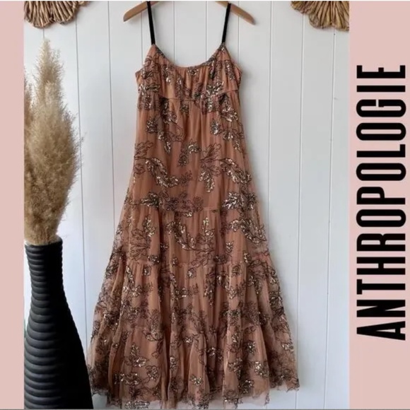 Anthropologie Maeve Sequined Tulle Maxi Dress - Picture 10 of 11